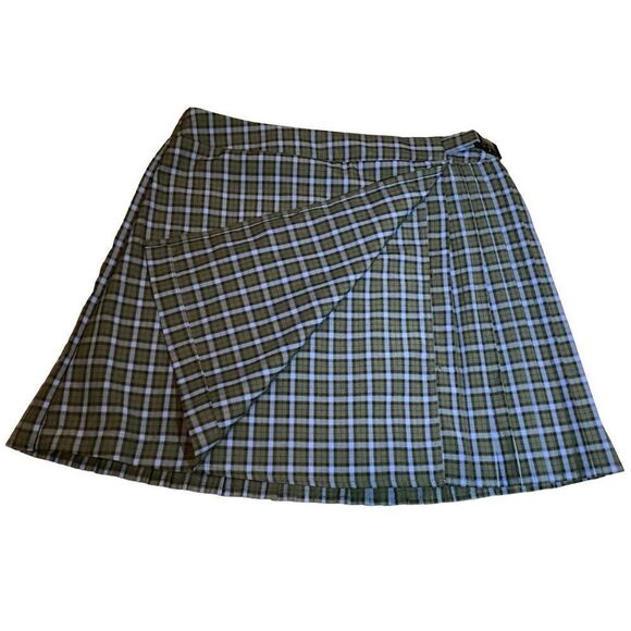 Wild Fable Plaid Pleated Skirt School Summer Spring Coastal Beach Buckle - Picture 7 of 8